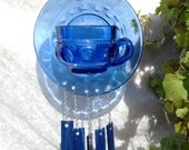 Vintage Kings Crown Thumbprint Tea cup and Saucer Wind chime Suncatcher