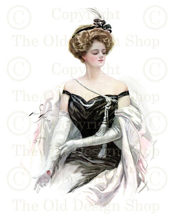 AFTER THE DANCE Harrison Fisher Victorian Lady Image for Cardmaking Altered Art Mixed Media Digital Download