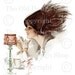 CHOCOLATE Harrison Fisher Victorian Lady for Card Making Altered Art Mixed Media Digital Download