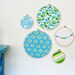 Turquoise home decor / Instant collection of embroidery hoops / set of 5 / spring bunting hoop art