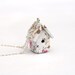 Floral Birdhouse Necklace Mother's Day Cottage Chic, Whimsical, 16 inch chain