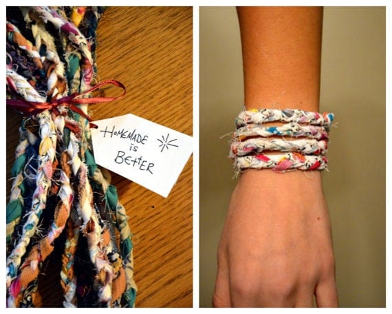 Wrap Around Braided Recycled Fabric Bracelets (1 for 4.00) Featured on Good Morning Americas Website For Earth Day