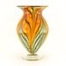 Hand Blown Art Glass Vase - Sunflower Orange and Yellow