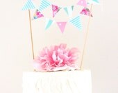 Vintage Fabric Cake Bunting- "Seaside"
