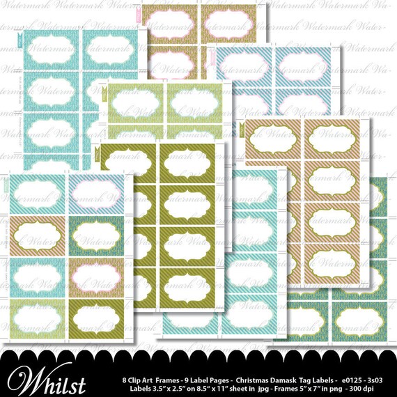 Christmas printable labels and Christmas Digital Frames, clip art Christmas tag, clipart Christmas label : e0125 & 3s03 Il_570xn