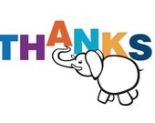 Thank You Greeting Card with Elephant