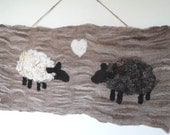 Wall Hanging Art picture Wall decor Sheep in Love with love heart