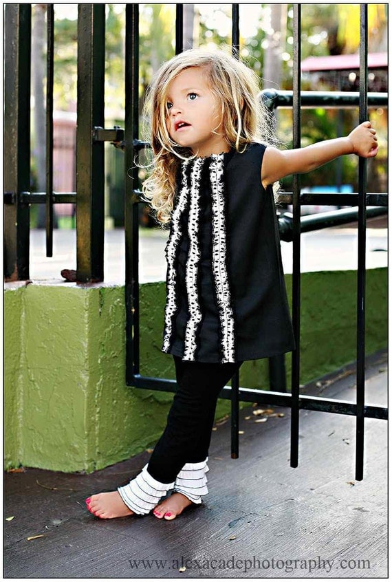 Black Jumper with Polka Dot Ruffles