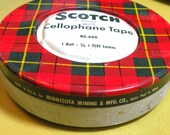 Vintage Scotch Tape Tin Lithograph Advertising Collectible Tin