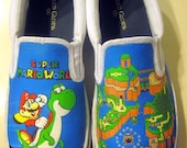 Custom Super Mario World SNES Canvas Shoes