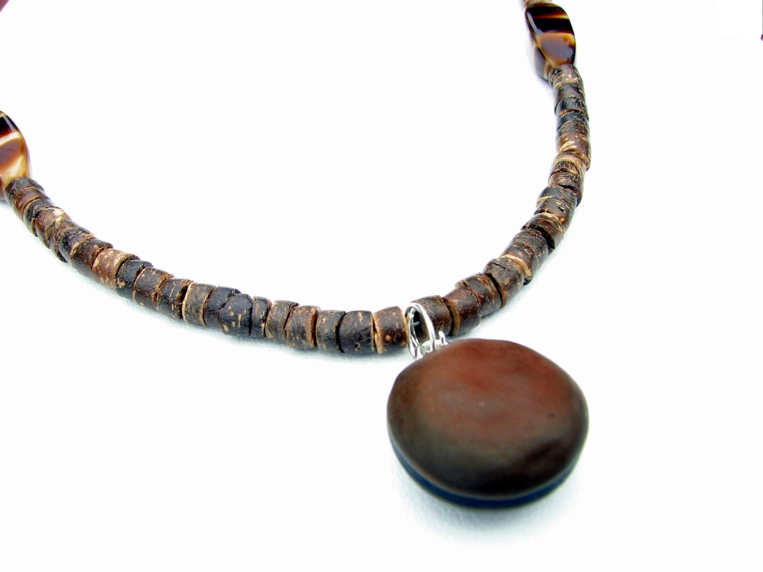 Sea Bean Jewelry, Coconut Bead Seabean Necklace