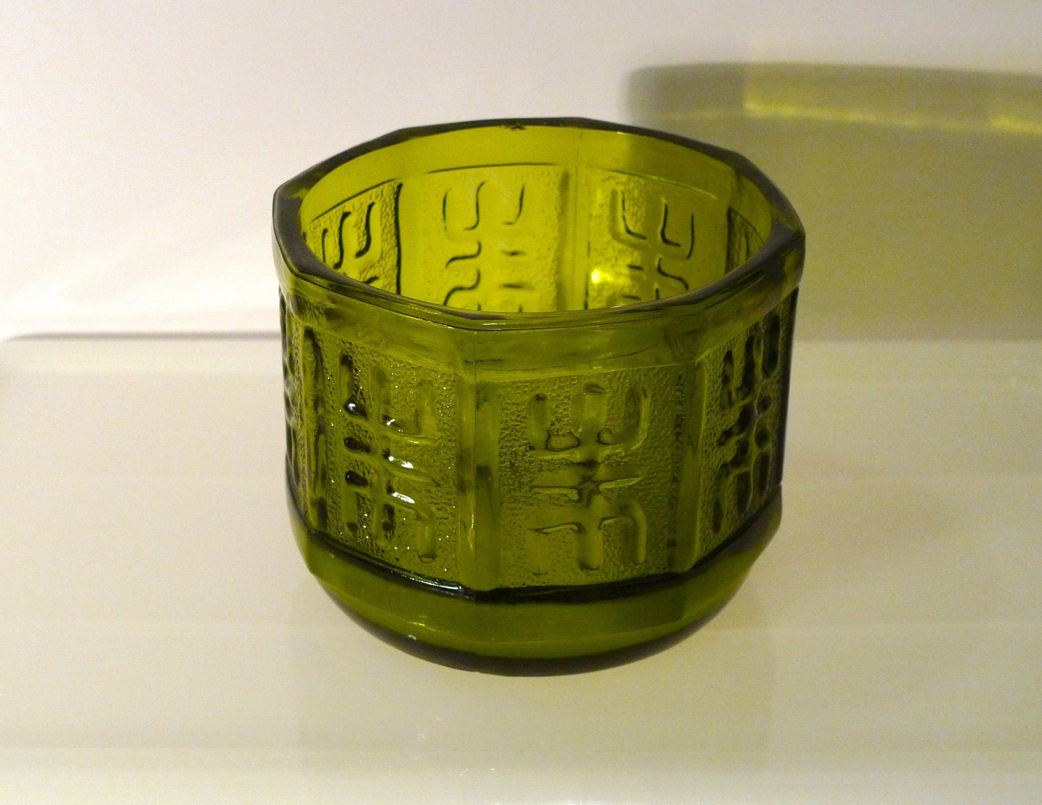 Glass Planter Dish garden Asian Geometric Container garden Green Oriental Bowl Home Decor Nick Nack Giftware Kitchen FREE SHIPPING