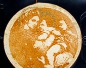 Christmas Ornament Madonna Papier Mache Angels of Peace  Renaissance-Style Raphael's della Sedia