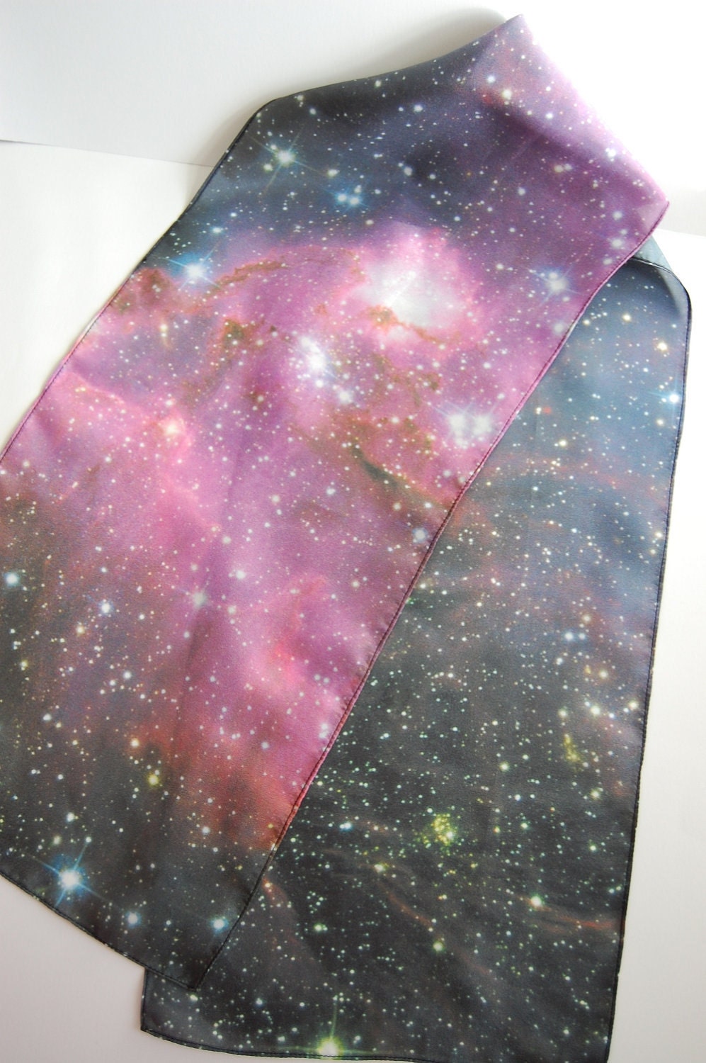Nebula Galaxy Print Silk Scarf - Young Stars