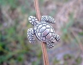 4 Tibetan Silver Turtle Spacer Bead: Silver Tone - Under 5