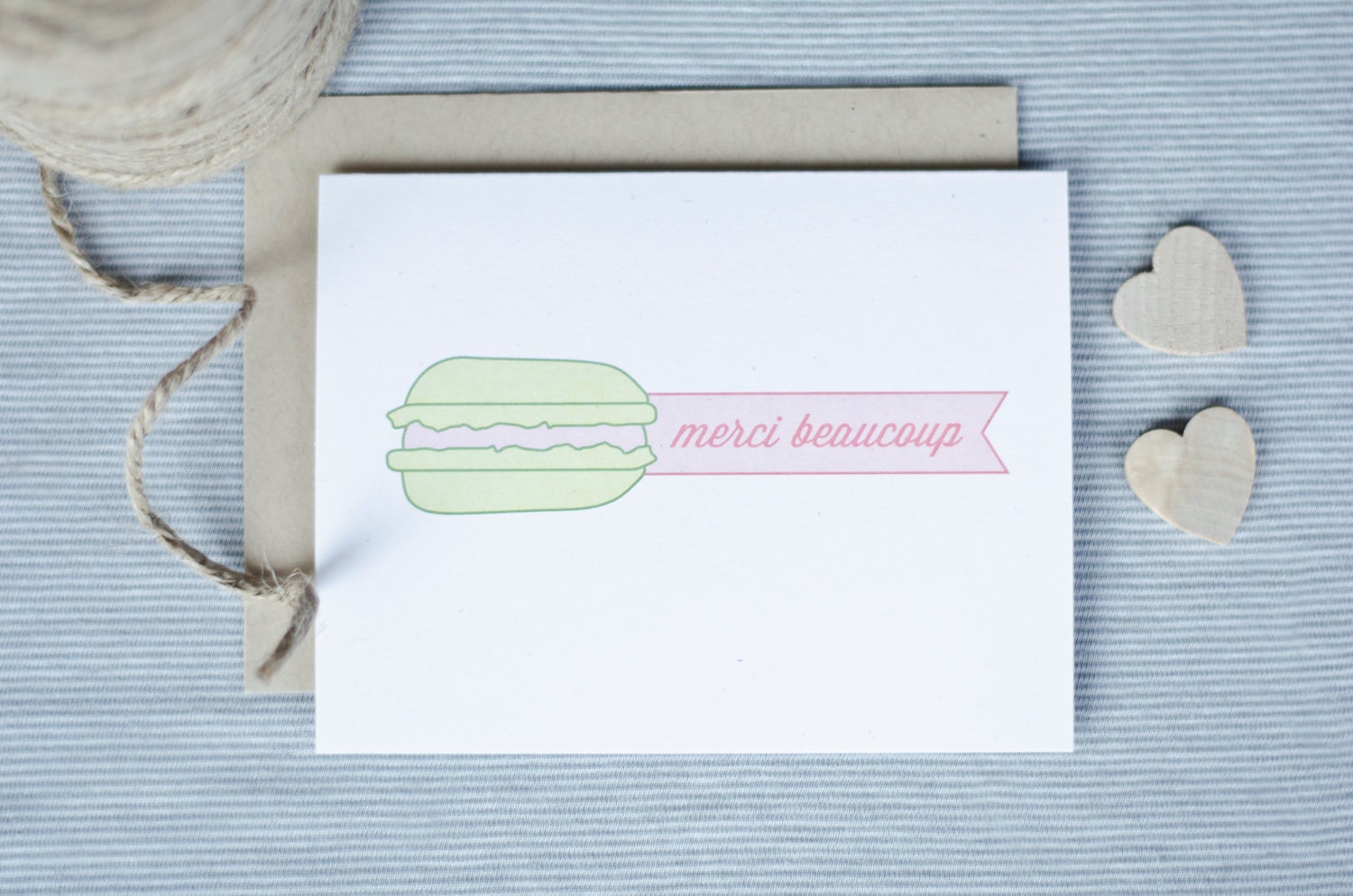 merci beaucoup macaron card // thank you note