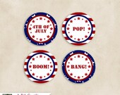 Graphic Design - Patriotic - 4th of July - Independence Day Party - Cupcake Toppers - DIY Printable