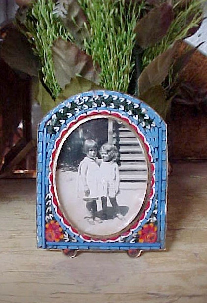 Darling Vintage Micro Mosaic Easel Back Picture Frame