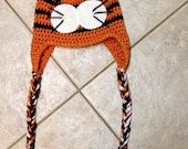 Instant Download - PDF Crochet Tiger Hat Pattern - Earflap - All Sizes