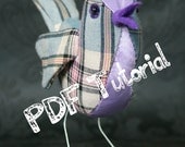 Make a fabric bird- tutorial/ pattern pdf epattern