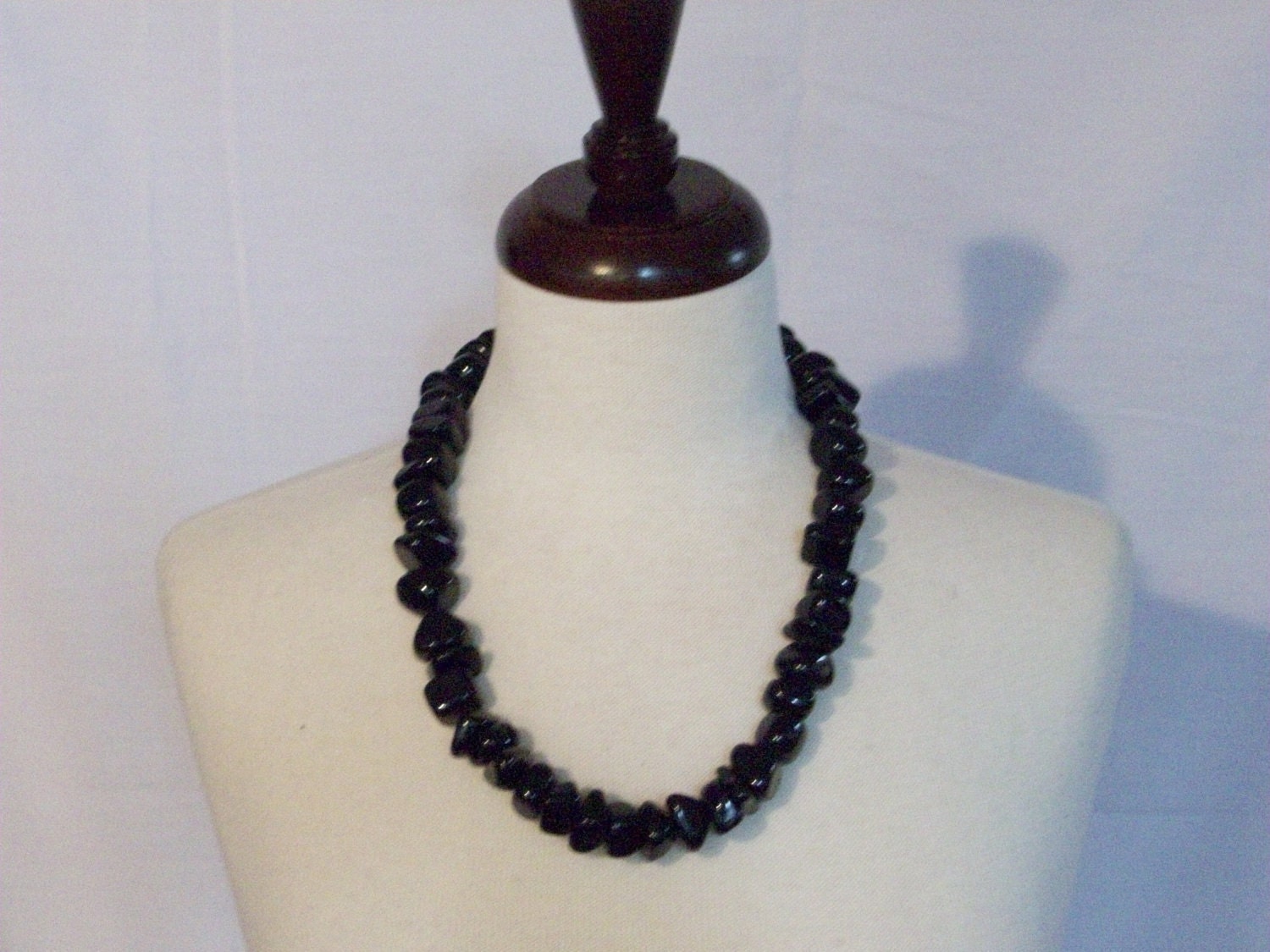 Black Chunky-Stone Necklace