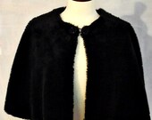 Women's Black Faux Fur Shawl