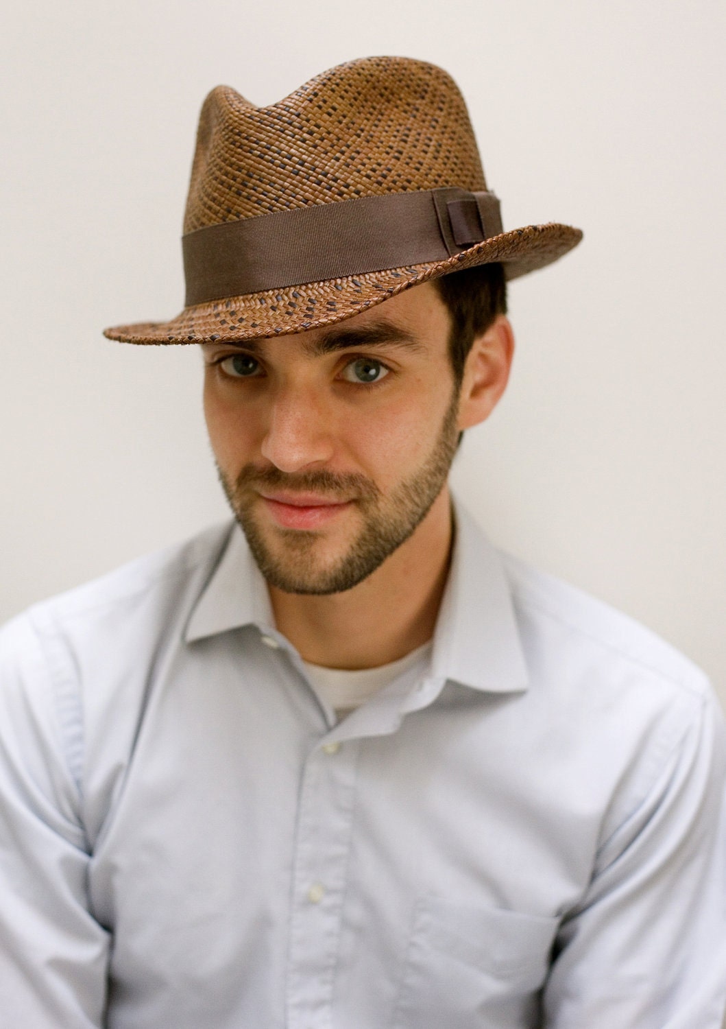 Panama Straw Fedora Hat/Mens/hand blocked - humperdinckhats