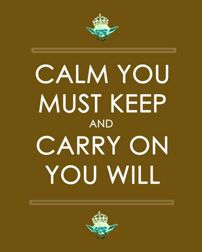 Yoda- Calm You Must Keep And Carry On You Will-8x10-star wars,yoda,geek,geekery,scifi