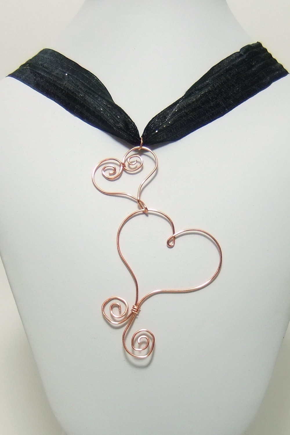 Entwined Copper Hearts Necklace