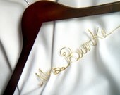 Wedding Hanger, Personalized Coat Hanger, Bride Dress Hangar, Wire Name Hangar