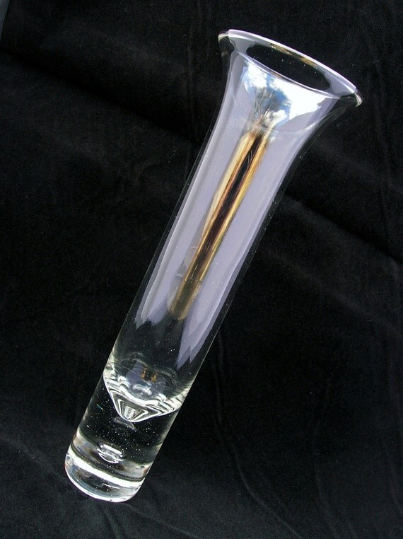 Beautiful Clear Glass Bud Vase with Bubble in Thick by ellesh71