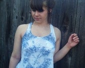 Tie Dye Cropped Fringe Tank Top