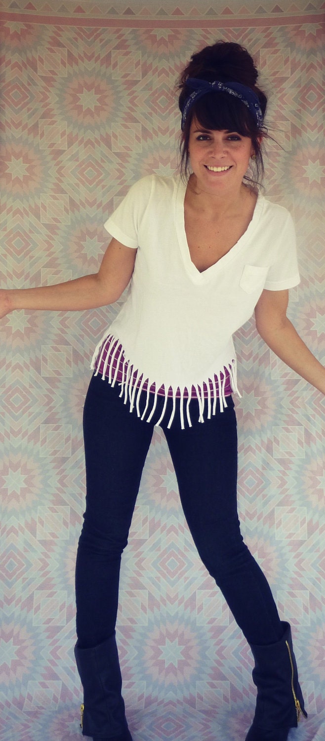 White Fringe Shirt