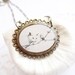 SALE - Cat and bird - vintage necklace