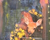 Giclee // art // print // homemade // "Letting There Be Room, Deer" 8 1/2 x 11