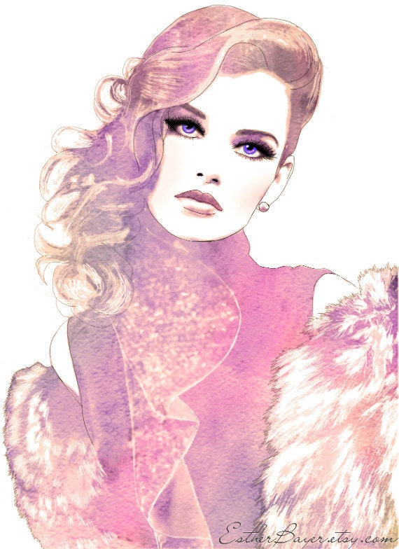Prestige - Glamorous Watercolor Fashion Illustration Fine Art Print
