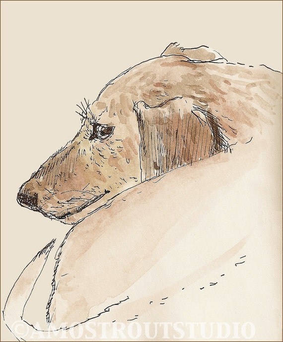 Dachshund wall art kids wall decor nursery children room decor archival print signed giclee dog art print, 8.5x11 tan brown