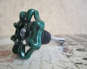 Wine Bottle Stopper - Green Wheel Valve Handle Wine Stopper