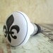 Wine Bottle Stopper - Black & White Fleur De Lis Wine Stopper
