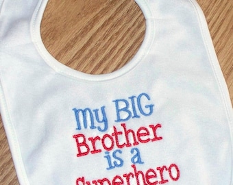 Baby Bib  - My Big Brother is a Superhero