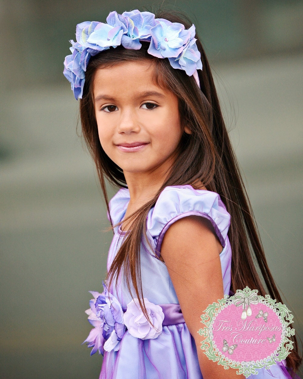 THE LEILANY-Stunning Lavender Flower Headband- Flower Girl crown- Wedding- Birthday-Quinceanero-Photo Shoot