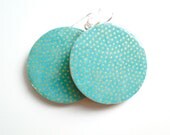 Turquoise earrings, BLue Earrings, Chiyogami Earrings, Japanese Earrings, Large Dangles, MADE TO ORDER