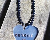Rescue Handstamped Heart Necklace