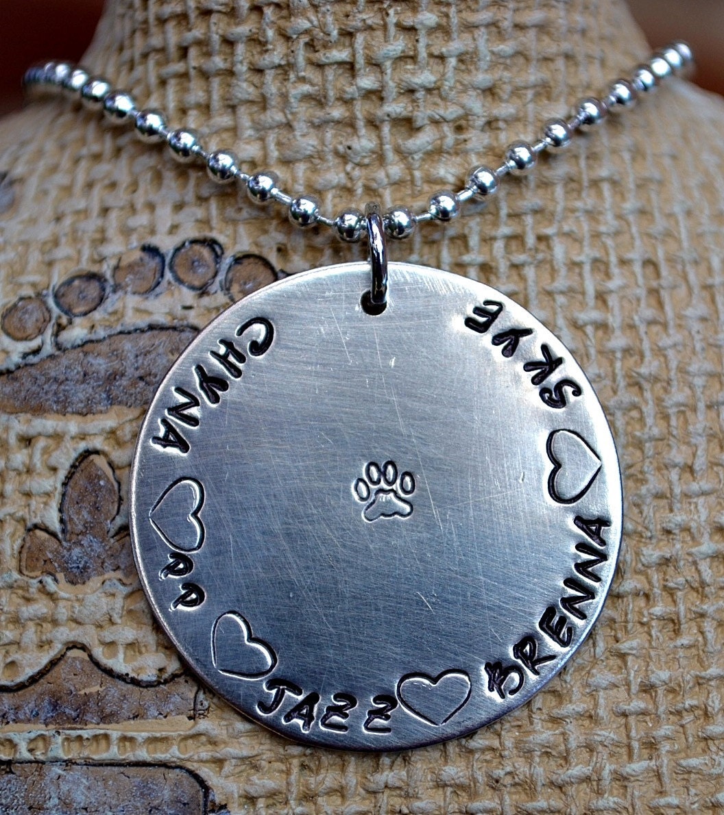 Simple Handstamped Personalized Brag Necklace