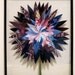 Paper Flower Collage, 8x10 Framed Purple Dahlia