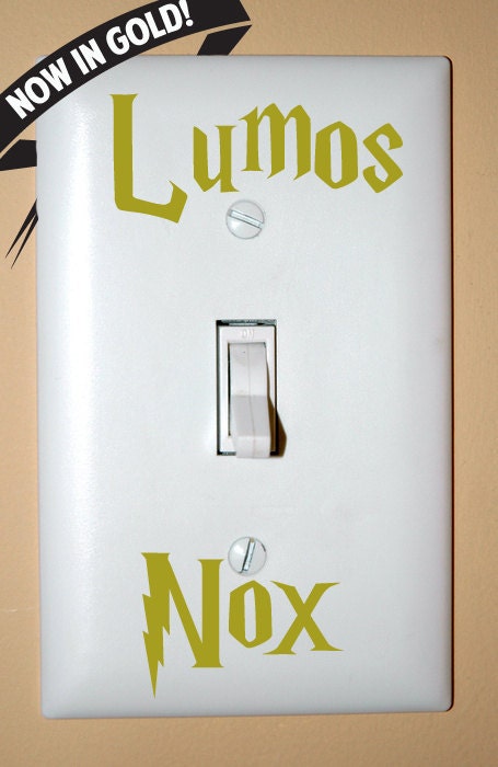 GOLD Lumos Nox Light Switch Decals