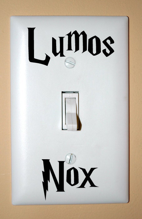 BLACK Lumos Nox Light Switch Decals