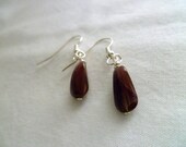 Purple and SIlver Beaded Dangle Earrings