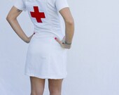 Nurse's Dress with Cap - Vintage Nurse Costume - Size 10 and size 16 - Size 6 and 12 US