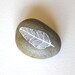 Handpainted Feather Stone - Patterned Feather - Paper Weight